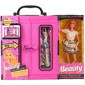 Resim Beauty Sonsuz Hareket Bebekli Aksesuarlı Pembe Gardrop 