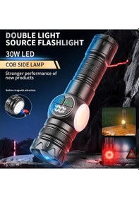 Resim Ps-8745 Profesyonel Zoomlu 30w Powerbank Mıknatıslı Avcı Kamp Tamirci Feneri Asorti 