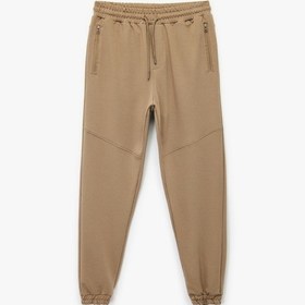Resim Koton Pamuklu Fermuarlı Cepli Beli Bağcıklı Jogger Eşofman Altı Kahverengi 6wam40019mk Kahve 