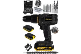 Resim 12V 1.5AH Metal Şanzıman Çift Akülü Bakır Sargı 24 Parça Şarjlı Matkap Akülü Vidalama - Siya 