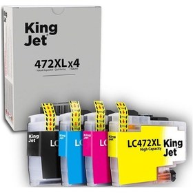Resim Kingjet Brother Mfc-j3940dw Uyumlu Yüksek Kapasiteli 4 Renk Takım Çipli Uyumlu Kartuş Lc472xl 