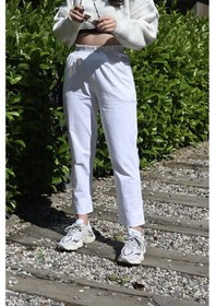 Resim Lemajh Beli Lastikli Pantolon Beyaz-beyaz Beyaz 