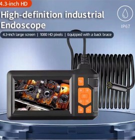 Resim Vtn-008 Ekranlı Çift Kameralı 10 Mt Sert Kablo Yılan Endoskop Kamera 8 Mm 4.3 Inc 