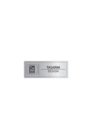 Resim Mayeka Tasarım İsimlik Gümüş Metal Kapı İsimliği Levhası Yönlendirme Tabelası 