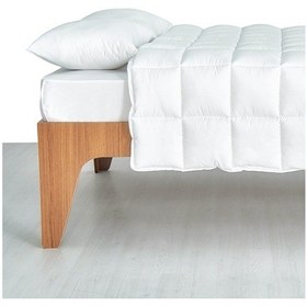 Resim Yorgan Çift Kişilik Microfiber Dolgun Kare Desenli 195 x 215 CM Beyaz 
