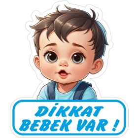 Resim 17X20 cm Dikkat Bebek Var V4 Sticker Laptop Kask Araba Motor Sticker 