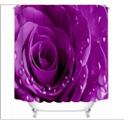 Resim 4-Piece Gül Banyo Perdesi Seti, Doğal Çiçekler, Su Geçirmez Polyester Duş Perdesi, Klozet Minder, Kaymaz Banyo Battaniyesi Seti |duş Perdesi (Yurt Dışından) 