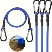Resim 4 adet 60.96 cm Ağır Hizmet Tipi Kauçuk Bandı İpi, Alüminyum Alaşımlı Kanca ile, Premium Kauçuk Ağır Hizmet Tipi Kayış Güçlü Elastik İp, Dış Mekan Çadırı, Kamp Aksesuarları için 
