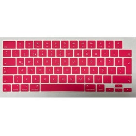 Resim Arabulalaca MacBook Uyumlu Air 15 A2941 Türkçe Klavye Koruyucu Pembe 