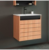 Resim Orka Ricato 60 Cm Mdf Morganakiraz Banyo Dolabı Alt Modül, Lavabo Çok Renkli 