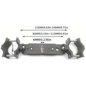 Resim Tongdashop Siyah Motosiklet Spot Lamba Bağlantı Kolu Ve Far Çubuğu Genişletme Aparatı 