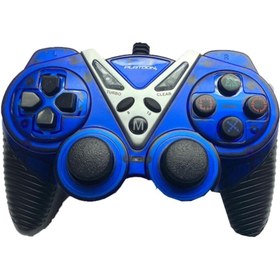 Resim abnturk Pl-2593 Bilgisayar Oyun Kolu Joystick Gamepad -mavi 