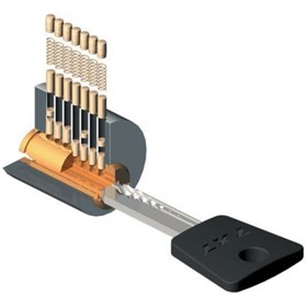 Resim Mul-T-Lock - 69mm 7x7 Bilyalı Tuzaklı Silindir 3 Anahtar Li Göbek 