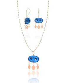 Resim 925 Ayar Gümüş Iki Gözlü Süryani Nazar Boncuğu Küpe Ve Kolye (551170103) 