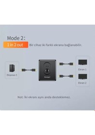 Resim Essager 2 Port 4k 2k 30hz Hdmi Çoklayıcı Adaptör 2 Modlu Hdmi Çoklayıcı 2 Port Hdmı Çoklayıcı Switch Full Hd 