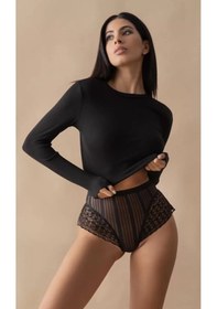 Resim Siyah Kadın Çizgili Külot Veronica-k1008 Siyah 