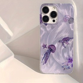 Resim Mor Balıkçıl, Deniz Kaplumbağı, Yıldız Balığı ve Deniz Kabuğu tasarımlı, şık, su geçirmez ve baskıya dayanıklı, yumuşak, parlak telefon kılıfı, for iPhone 11 ile 16 modelleri için uygun. 