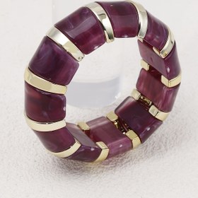 Resim 1PSC Avrupa ve Amerika Retro Gradient Akrilik Elastik Bilezik, Benzersiz ve Abartılı Minimalist Geometrik Tasarım, Kadınlar İçin Ramazan Dönemi İçin Zarif ve Yüksek Kaliteli Aksesuar. 