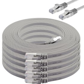 Resim IRENIS 5 Adet CAT7 Yassı Ethernet (Network, LAN) Kablosu, Gri, 5 metre 