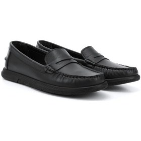 Resim Gönderi R Siyah Rok Hakiki Deri Comfort Loafer Siyah 