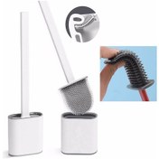 Resim Duvara Asılan Pratik Silikon Banyo Tuvalet Klozet WC Fırçası 