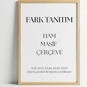Resim Fark Tanıtım Premium Masif Çam Çerçeve - 3mm MDF Arkalık - 500 Mikron Kırılmaz Şeffaf PVC Ön Koruma - Şık ve Dayanıklı Duvar Ahşap Çerçevesi (Ham, 21cm x 30cm) 