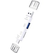 Resim 3'ü 1 Arada Çok Fonksiyonlu Mikro Usb Type-c Otg Tf Usb Kart Okuyucu - Beyaz 