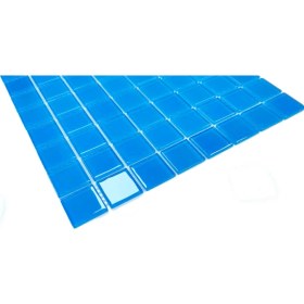 Resim MozaiKristaL Havuz, Mutfak, Banyo, Sauna, Spa, Zemin, Duvar ve Yaşam Alanlarının Tüm Yüzeyleri Için 38X38X4 mm Açık Mavi, 31.5X31.5 Cm. Fileli Kristal Mozaik. ( 10 File = 1 M2 Fiyatıdır ) 