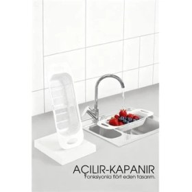 Resim Findit Ayarlanabilir Sürgülü Lavabo Süzgeci - Mutfak Için Pratik ve Şık Tasarım Beyaz 