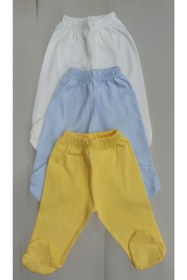 Resim özdemirli bebe Patikli Alt Pijama Ayaklı 3'lü Paket 