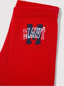 Resim Mavi - Mavi Logo Nakışlı Kırmızı Soket Çorap 1913540-30370 Kırmızı 