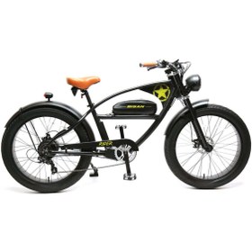 Resim Bi̇san Ri̇der Elektri̇kli̇ Bi̇si̇klet 46 Cm Di̇sk Fren 26 Jant 7 Vi̇tes Mat Si̇yah Yeşi̇l 