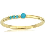 Resim 0,30 Ct Ince Tasarım Modern Sıralı Alyans-Firuze Taşlı Tasarım He - 533401516 