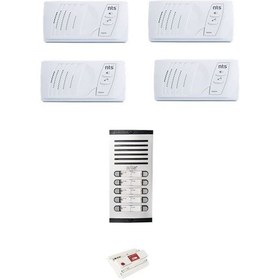 Resim Nts Diafon Sesli Dört Daire Için Villa Kit Set Komple 