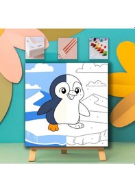 Resim Çocuklar İçin Sayılarla Boyama Seti - Neşeli Penguen 