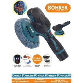 Resim Böhrer 5AH V258 Akülü Polisaj Makinesi 1050 W Güç ve Devir Ayarı ile Profesyonel Kullanım İçin Tasarlandı 