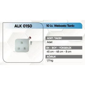 Resim alkotek webasto tankı 10lt ( rekorlu ) 