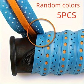 Resim 5 Çift Kaymaz Tenis Tutma Bandı - Kalınlaştırılmış Nefes Alabilen Delikli Tasarım, Çok Renkli Esnek Ter Emici Spor Aksesuarları, Tüm Kullanıcılar İçin Güvenli Tutma Sarma, Tenis Geliştiriciler, Dayanıklı Esnek Malzeme 