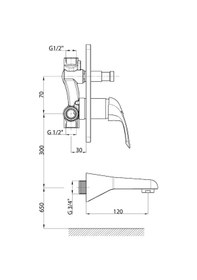 Resim Gpd Ankastre Banyo Bataryası Adrio Mab120 Krom 