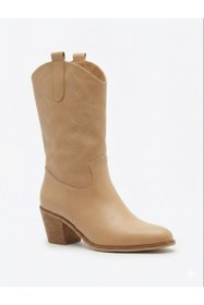 Resim LOVE SHINE Lorvessa Nakışlı Kovboy Kadın Bot Bağcıklı Suni Süet Büyük Numara Western Şehir Stil 