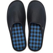 Resim Twigy kare Lacivert Erkek Ev Terliği Ses Cıkarmaz Taban 