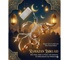 Resim Hediye Sandalı Ramazan Işıkları, Fener, Yıldız ve Ay 