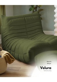 Resim Muvva Berjer & Pofuduk Relax Koltuk & Armut Tekli Koltuk - Yeşil Yeşil 