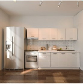 Resim Nevra Hazır Mutfak Dolabı 260 Cm Tezgah Dahil Değil Beyaz 