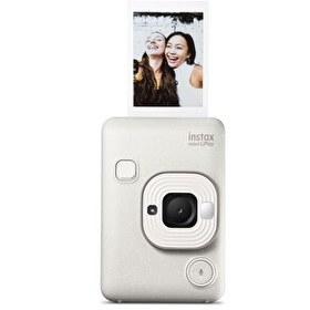 Resim Fujifilm Instax Mini LiPlay Hybrid Misty White Fotoğraf Makinesi - 10'lu Film 
