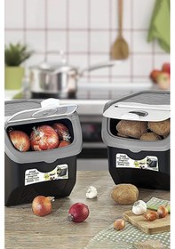 Resim Hobby Life Coral 12 Litre 2Li Soğan Patates Saklama Kutusu Gri Çok Renkli 