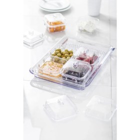 Resim FRY Akrilik Şeffaf 6’lı Kapaklı Kahvaltılık Kahvaltı Seti & Saklama Kabı (Cam Değildir) 