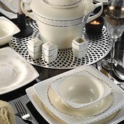 Resim Kütahya Porselen 1136420 Bone Mare 62 Parça Yemek Takımı - Platin Yaldız 