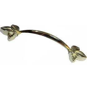 Resim Marsilyan Dekoratif Zamak Yaprak Kulp - 96MM, Sarı, 1 Adet 