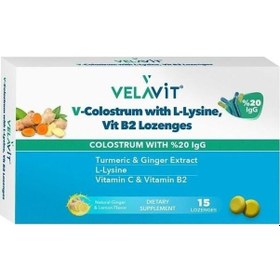 Resim Velavit V Colostrum With L-Lysine 15 Pastil 